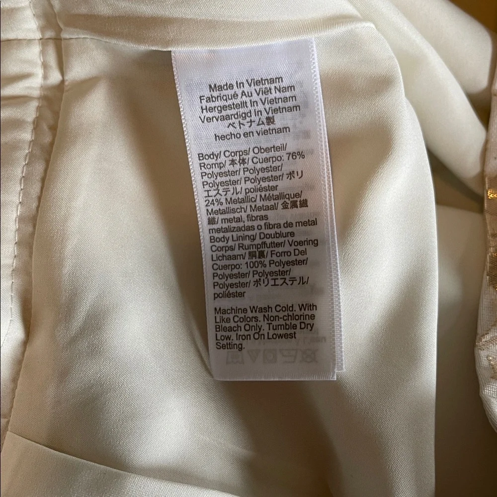 NWOT J. Crew Factory Floral Jacquard A Line‎ Skirt Metallic Gold Cream Size 4 - Picture 8 of 10